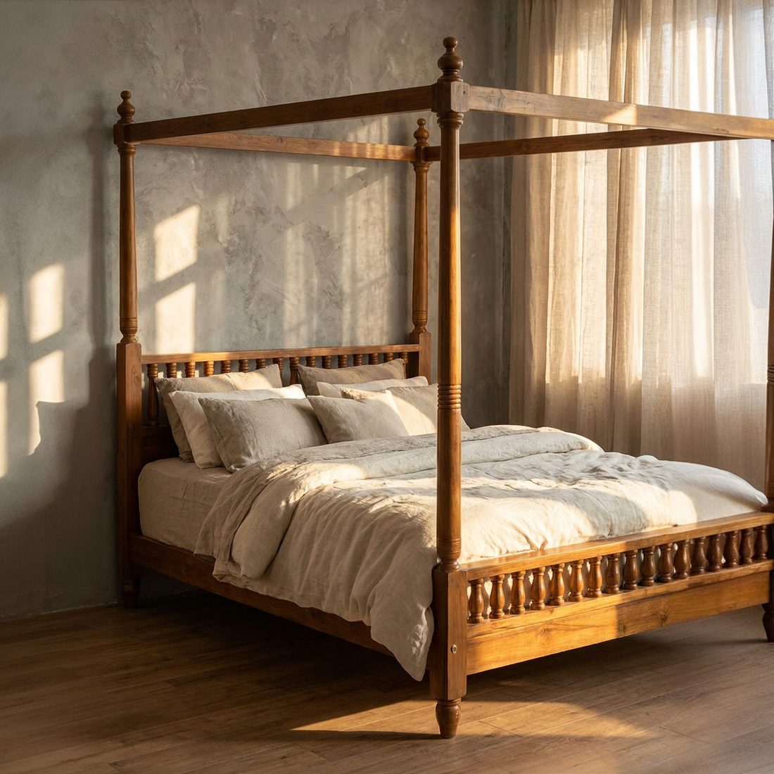 Wood Palace teak bed